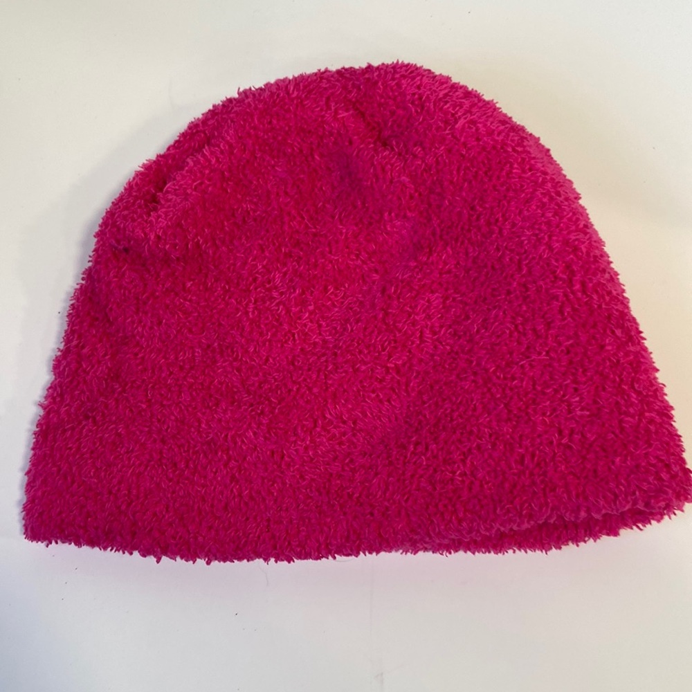 Fuzzy pink winter hat girls toddlers beanie